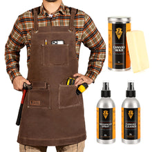 Load image into Gallery viewer, Waxed Canvas Apron Gift Set - Handmade in the USA
