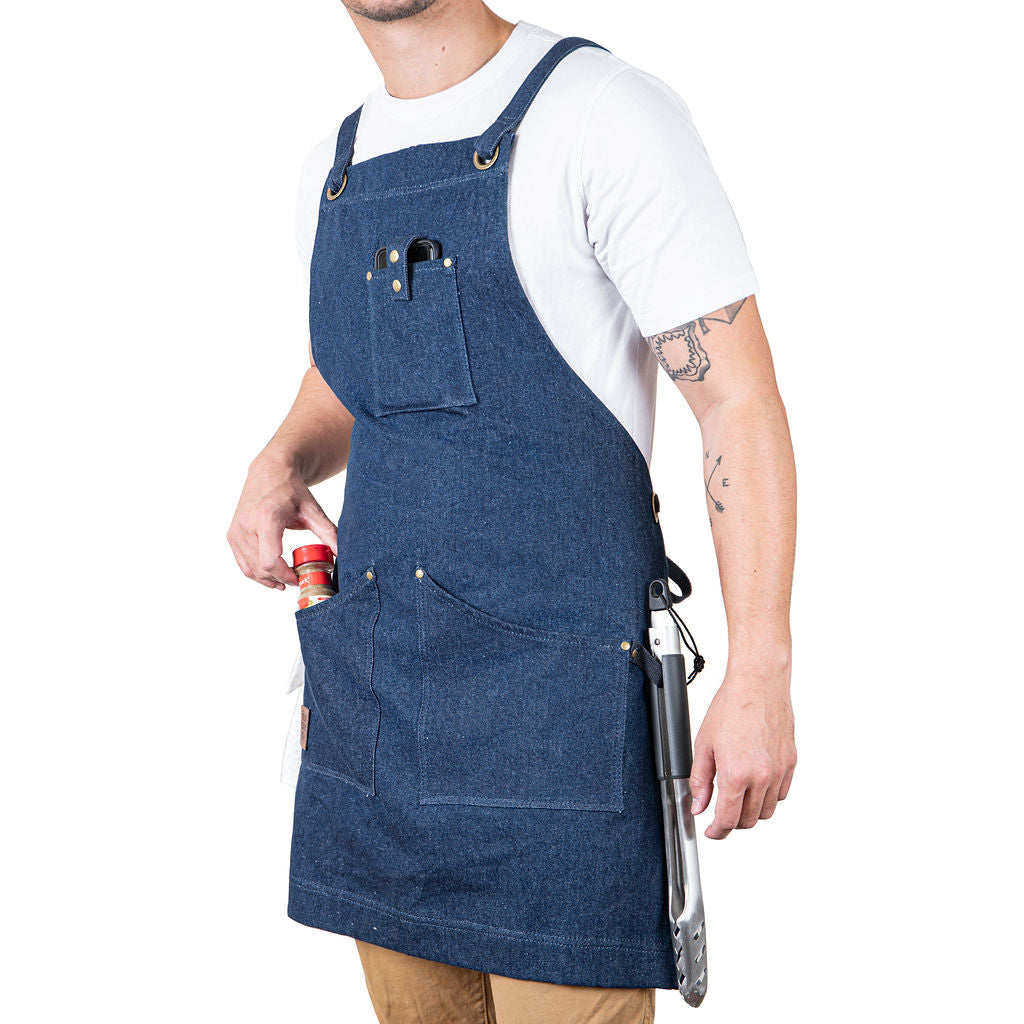 Pin on apron from blue jeans