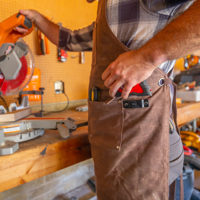 Waxed Canvas Work Apron - Handmade in the USA