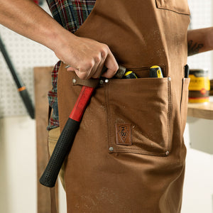Heavy Duty Waxed Canvas Shop Apron Deluxe Edition (Brown)